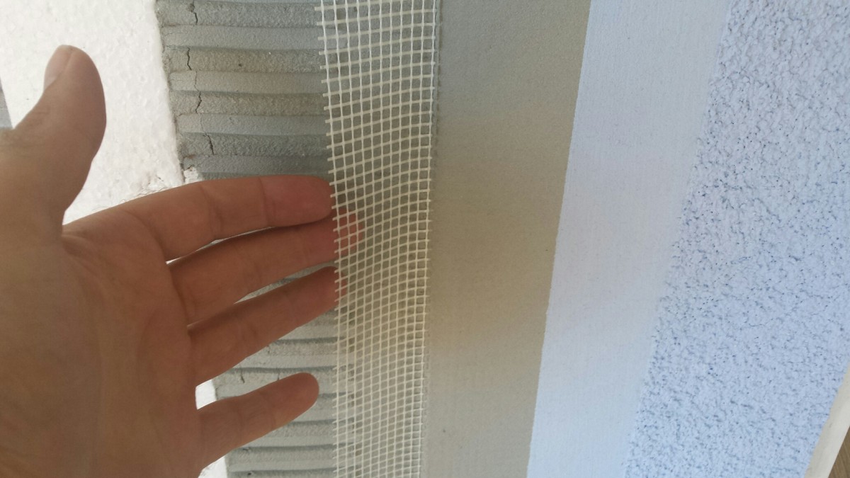 Fibre glass mesh on rendering systems solid diagram 